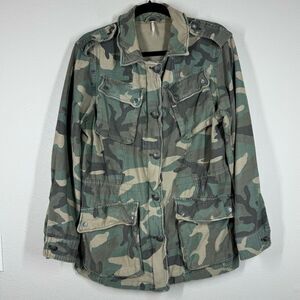 Free People Not Your Brothers Surplus Camo Military Army Cargo Jacket Medium